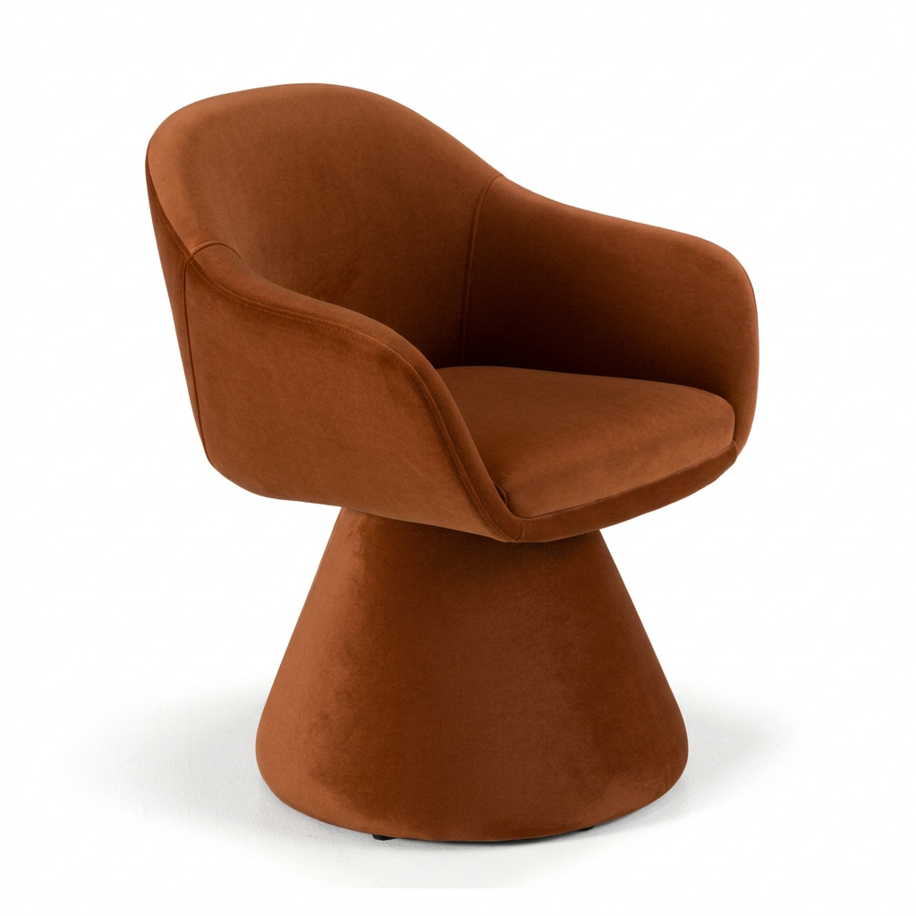 Brown Fabric Swivel Dining Chair | OROA Modern Risa | Oroa.com