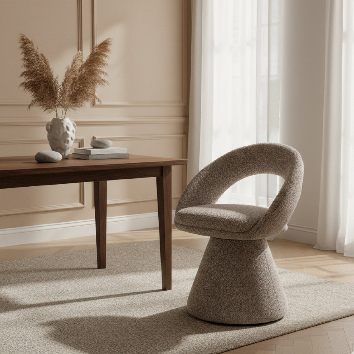 Gray Fabric Swivel Chair | Oroa.com