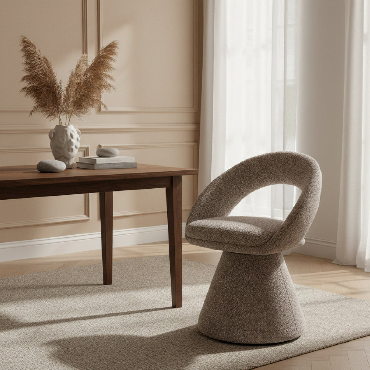 Gray Fabric Swivel Chair | OROA Modern Wiles | Oroa.com