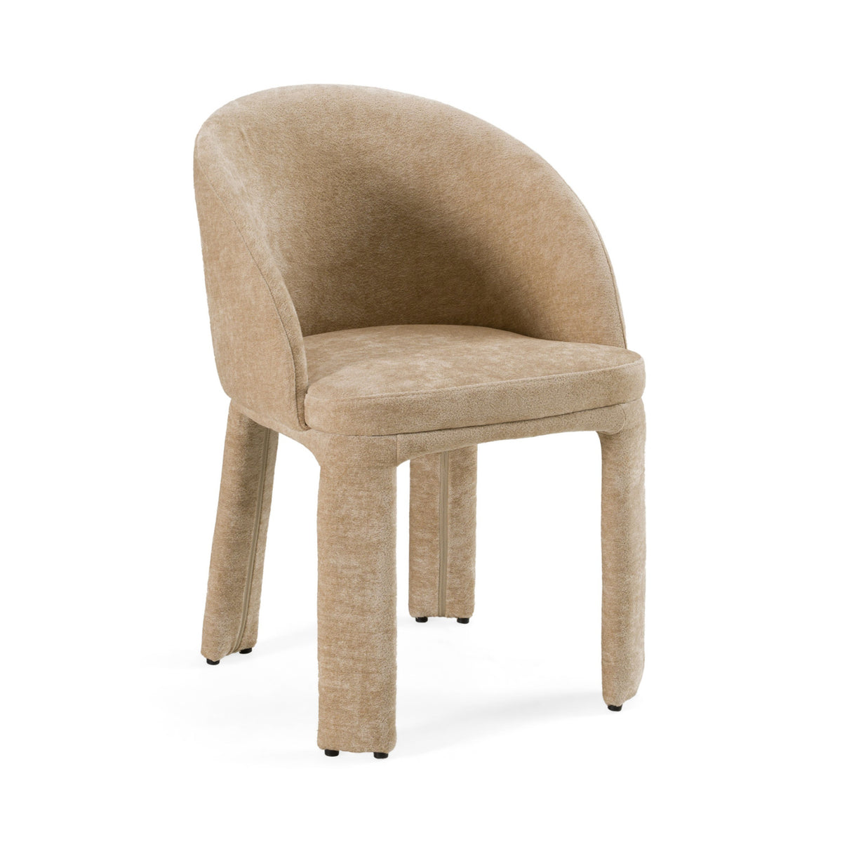 Beige Velvet Curved Dining Chair | OROA Modern Sarkis