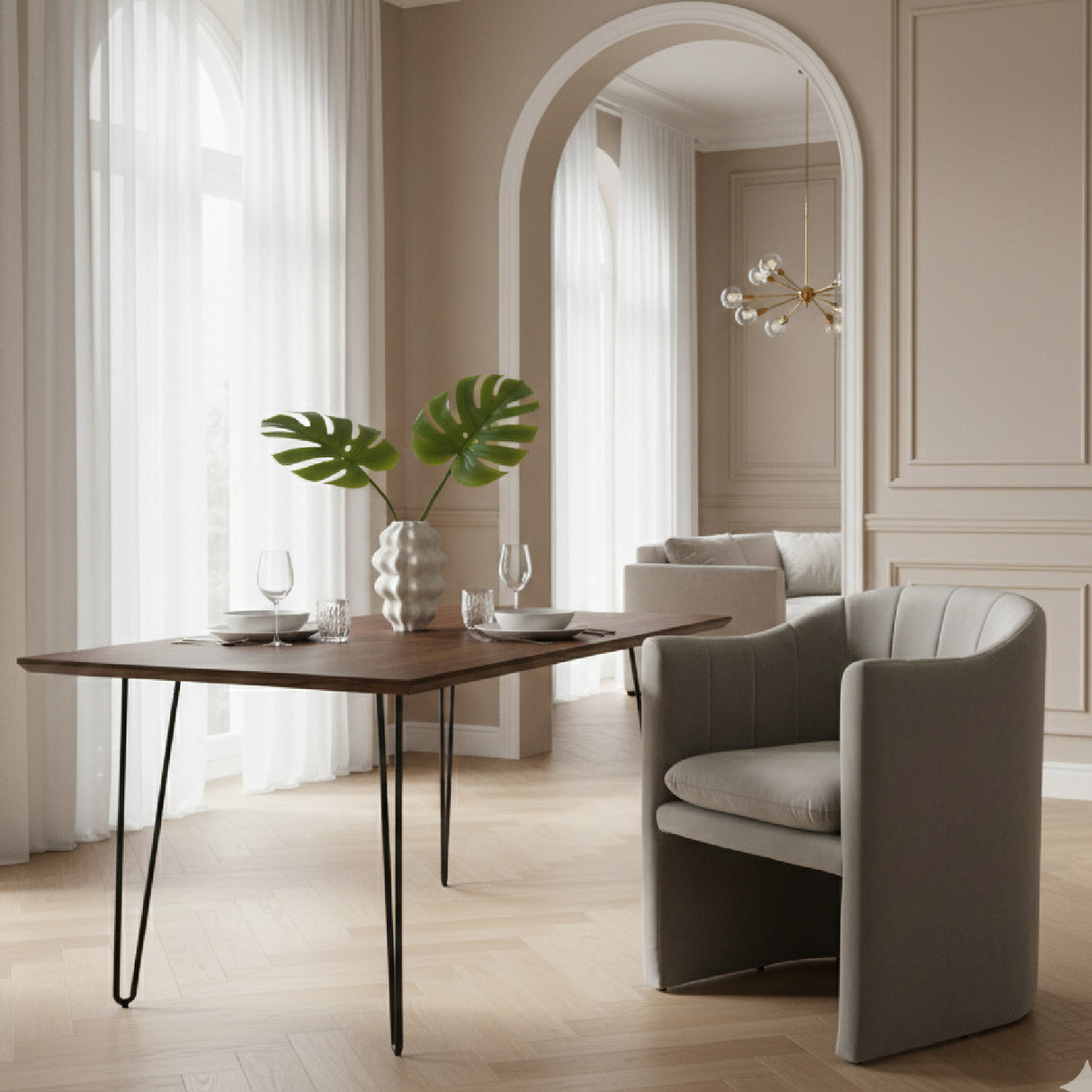 Velvet Curved Dining Chair | Oroa.com