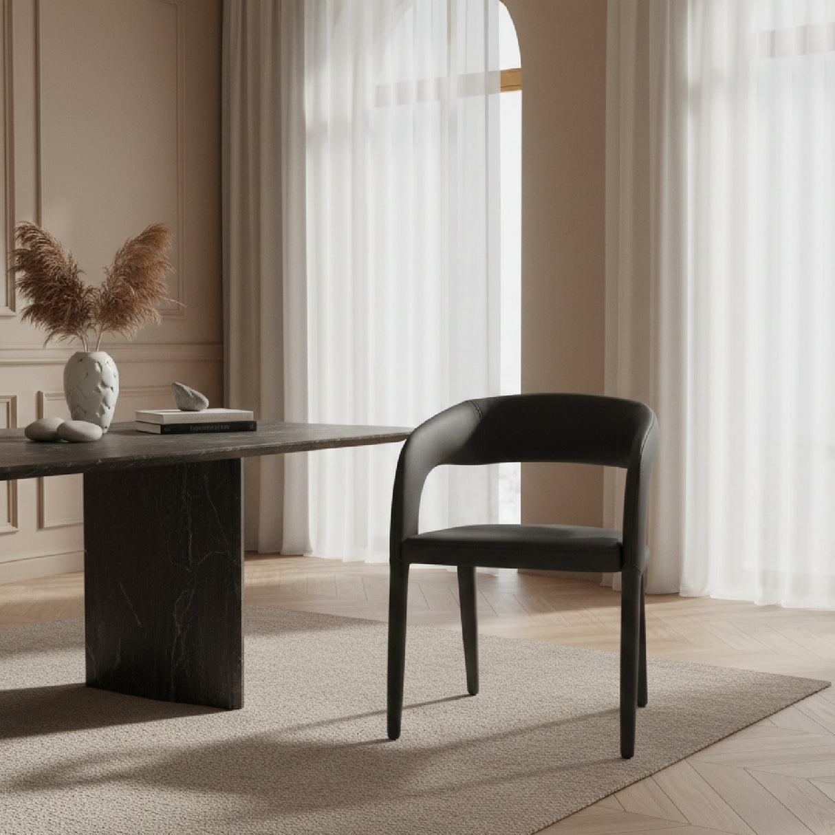 Vegan Leather Upholstered Dining Chair | OROA Modern Faerron