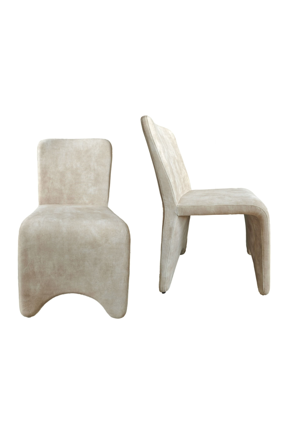 Beige Velvet Dining Chairs (2) | OROA Modern Ditka | Oroa.com