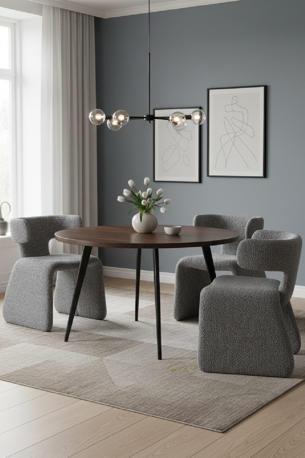 Asymmetrical Fabric Dining Chair | OROA Modern Bergman | Oroa.com