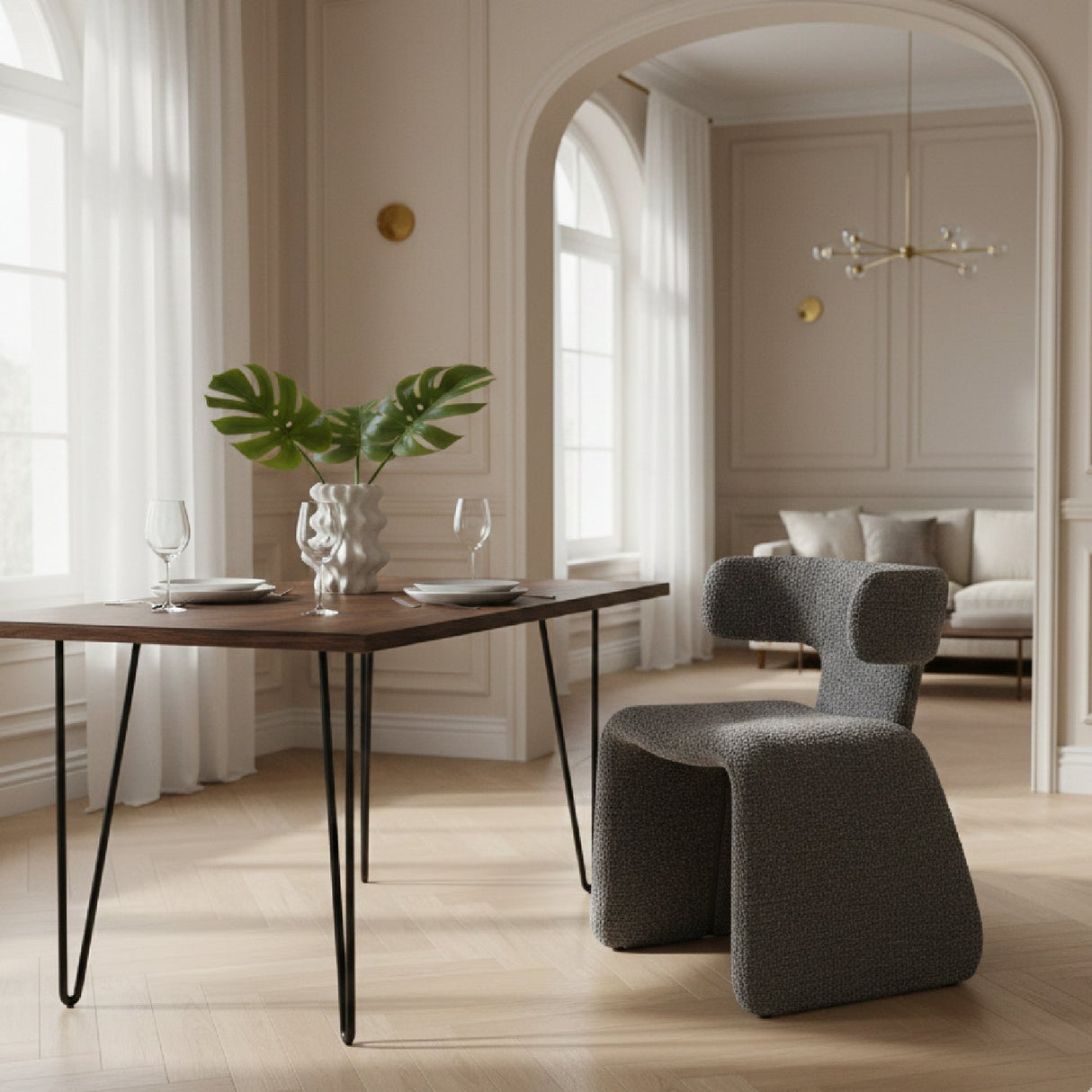 Asymmetrical Fabric Dining Chair – Bergman – alternate view 11