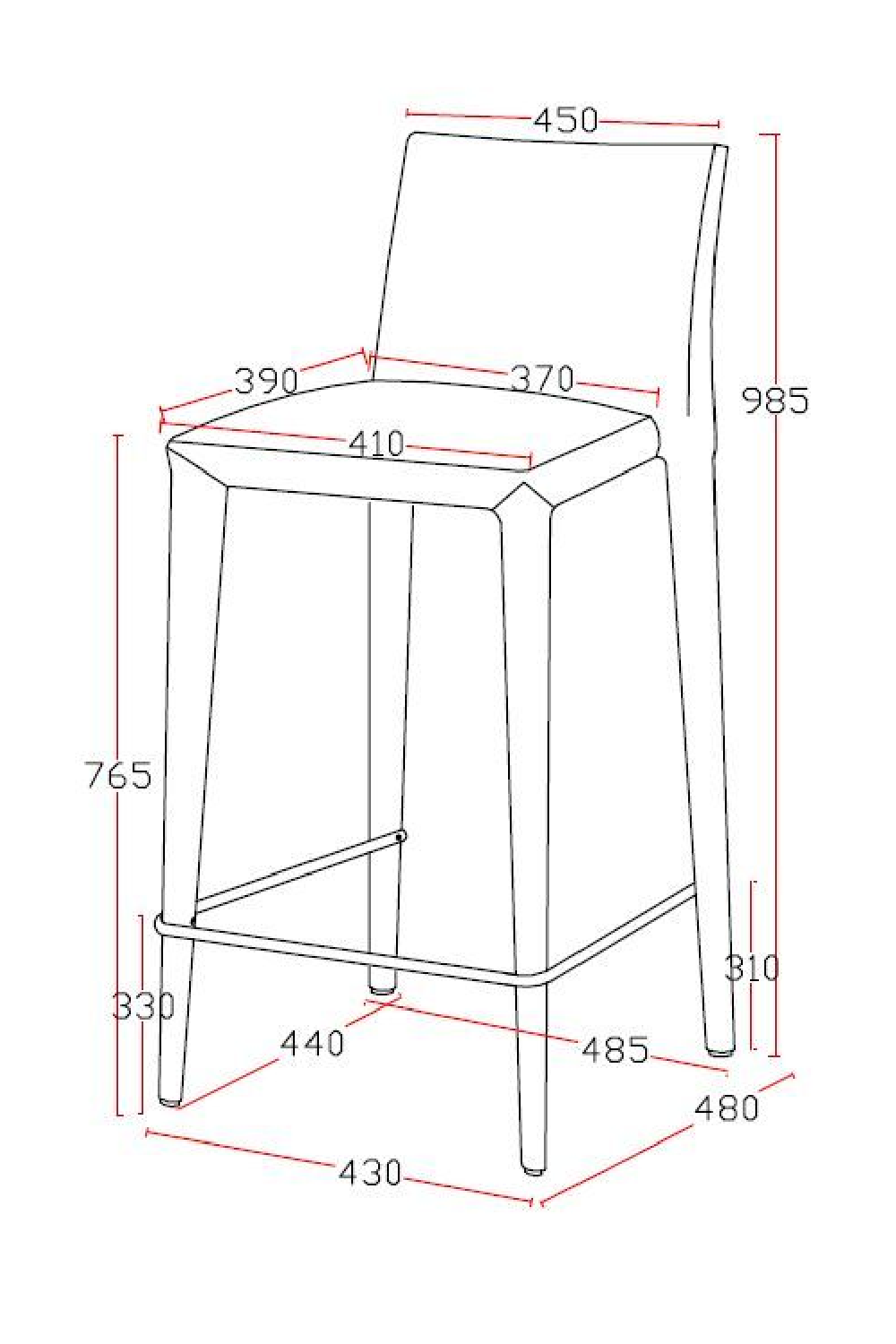 Gray Fabric Bar Stool | Oroa.com