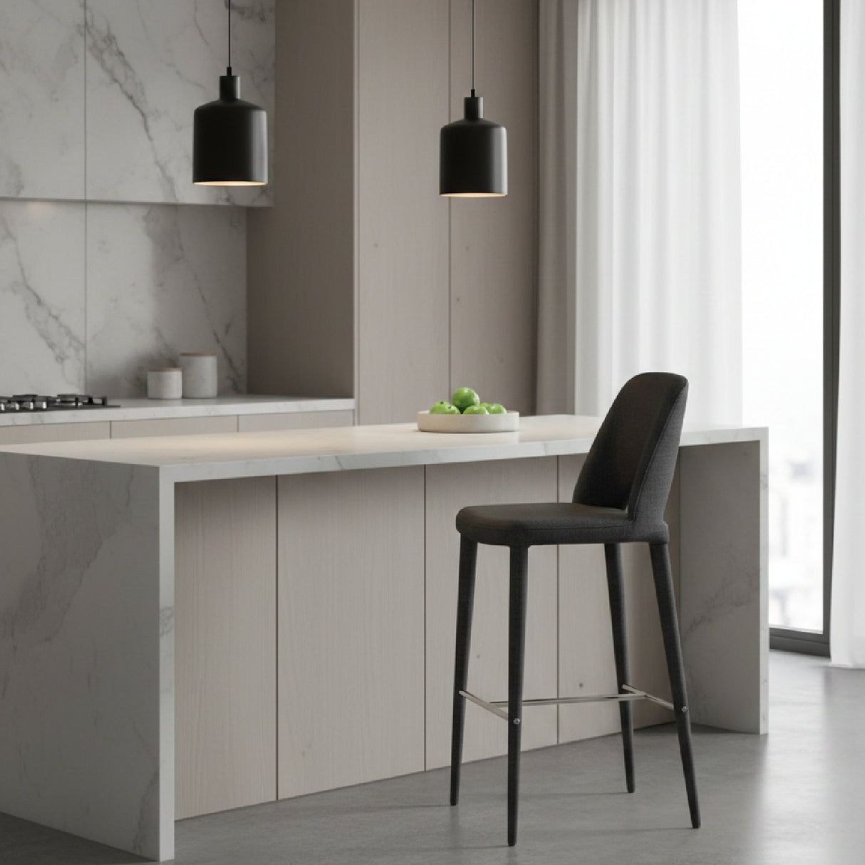 Gray Cutout-Back Bar Stool | OROA Modern Williamette | Oroatrade.com