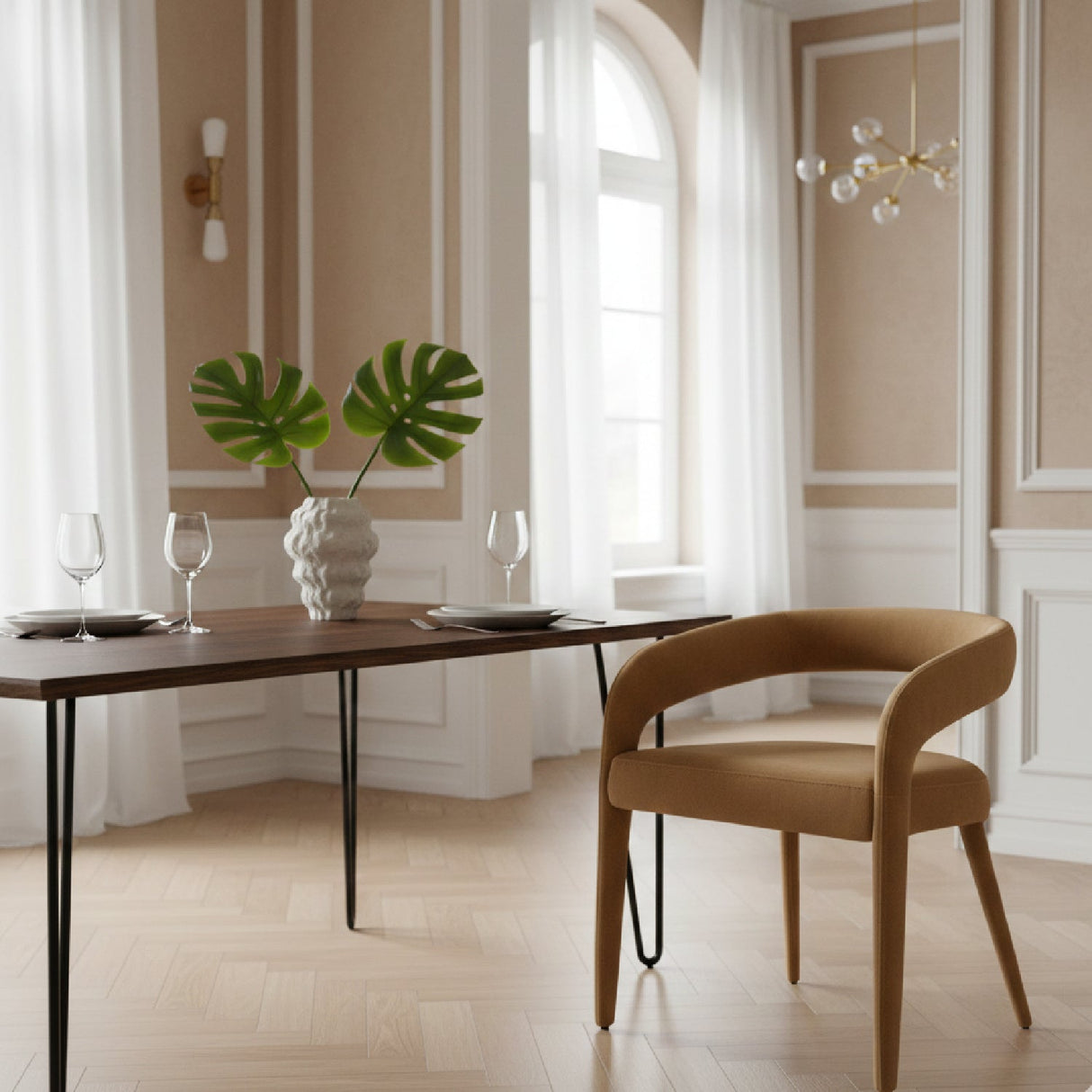 Fabric Upholstered Dining Chair | OROA Modern Mundra