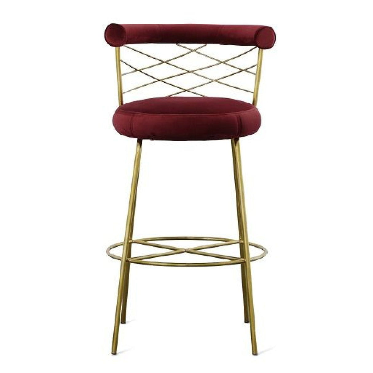 Red Velvet Bar Stool | OROA Modern Dakin | Oroa.com