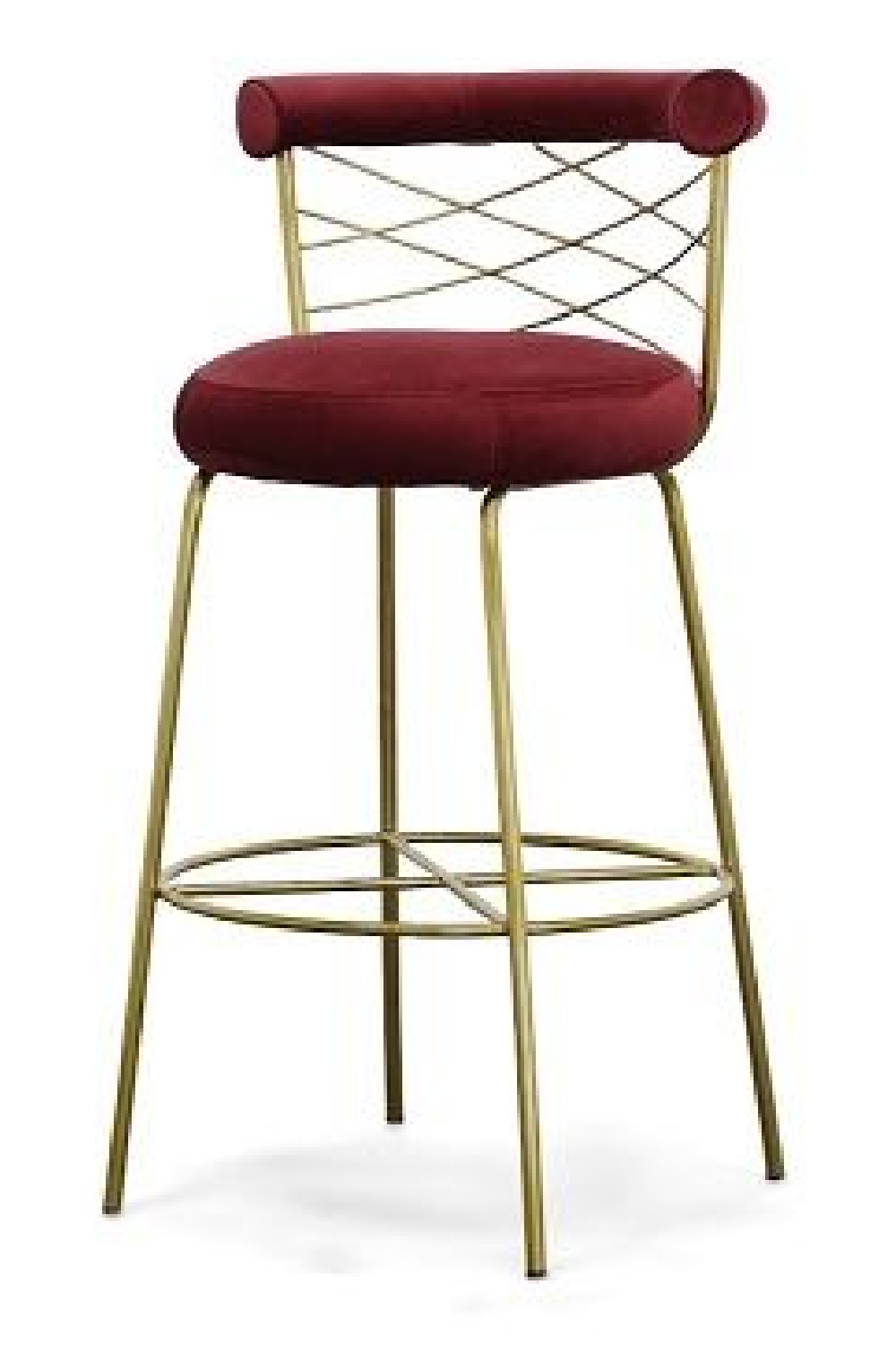 Red Velvet Bar Stool | OROA Modern Dakin | Oroa.com