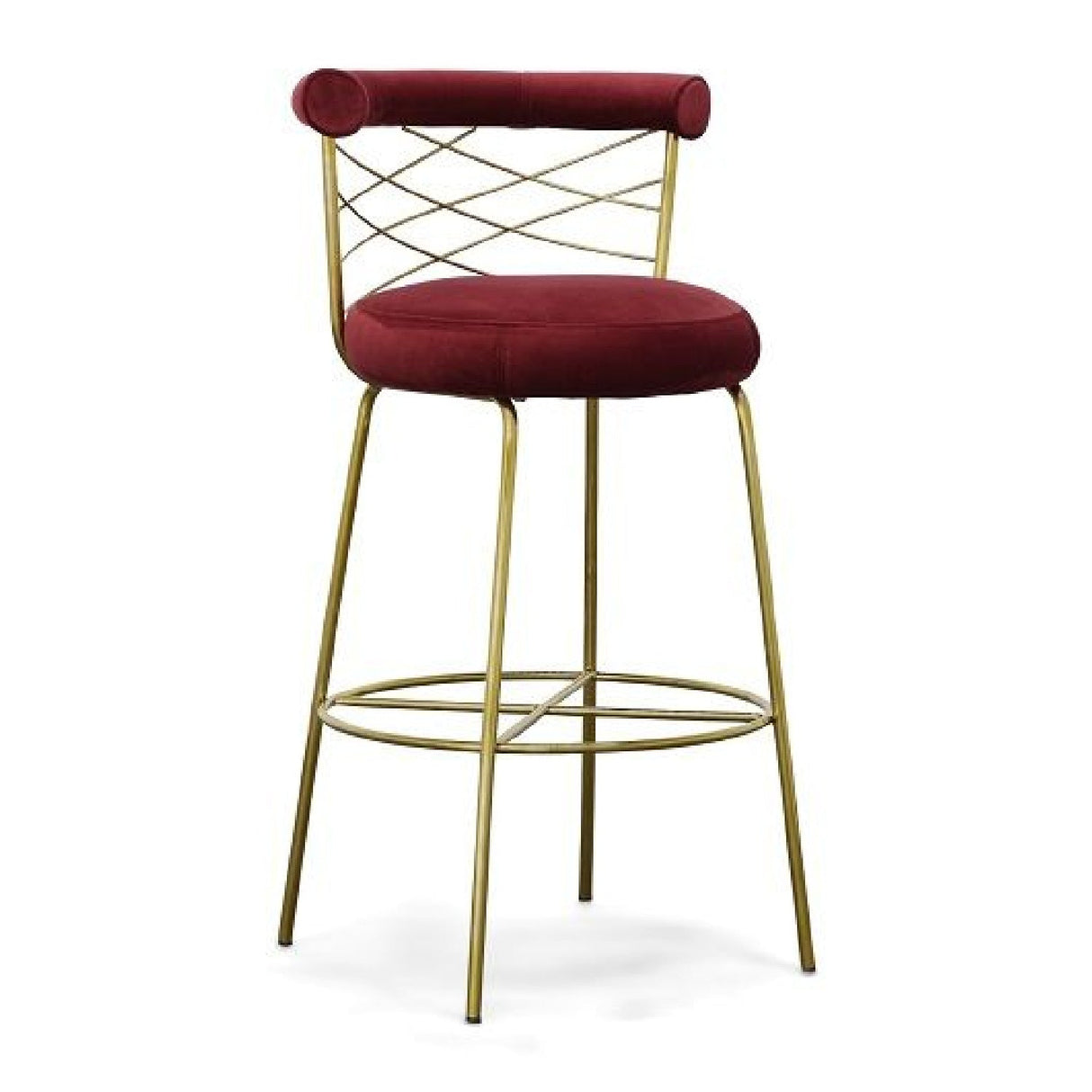 Red Velvet Bar Stool | OROA Modern Dakin | Oroa.com
