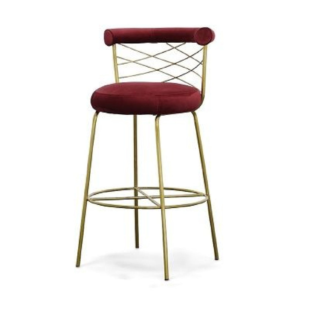 Red Velvet Bar Stool | OROA Modern Dakin | Oroa.com