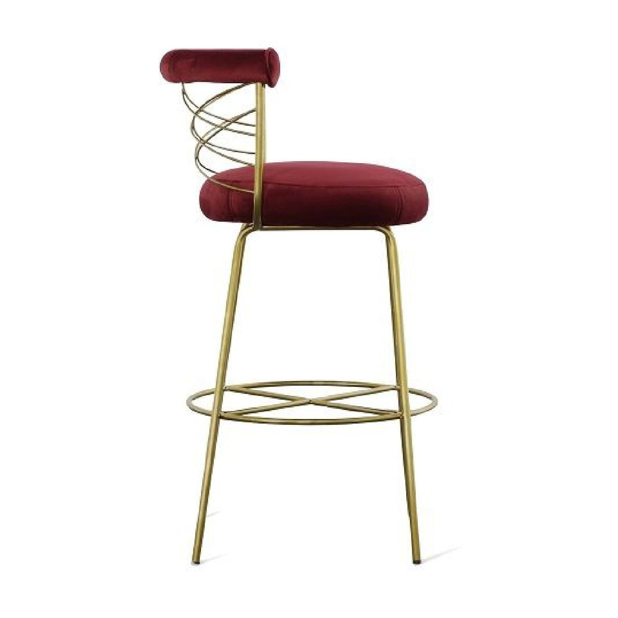 Red Velvet Bar Stool | OROA Modern Dakin | Oroa.com