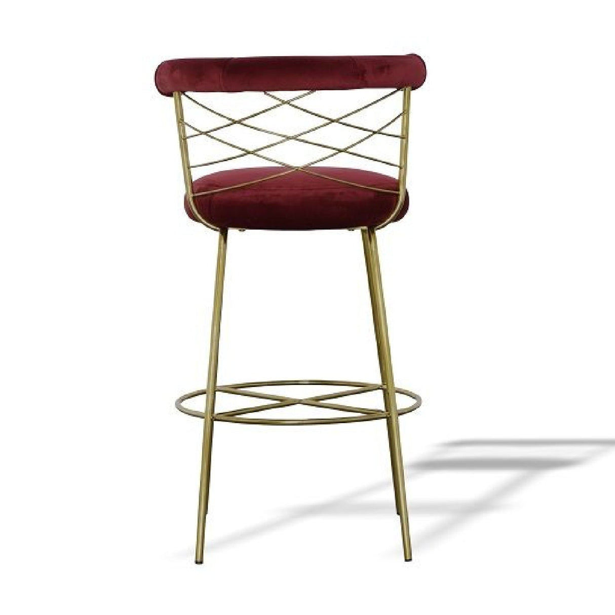 Red Velvet Bar Stool | OROA Modern Dakin | Oroa.com