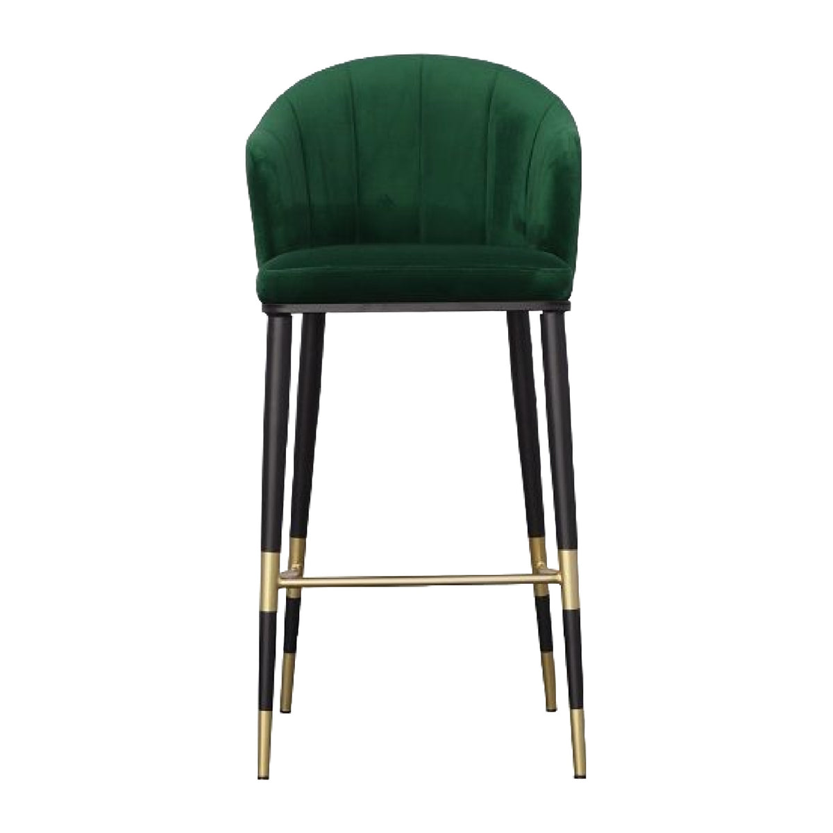 Green Velvet Curved Bar Stool | OROA Modern Adak