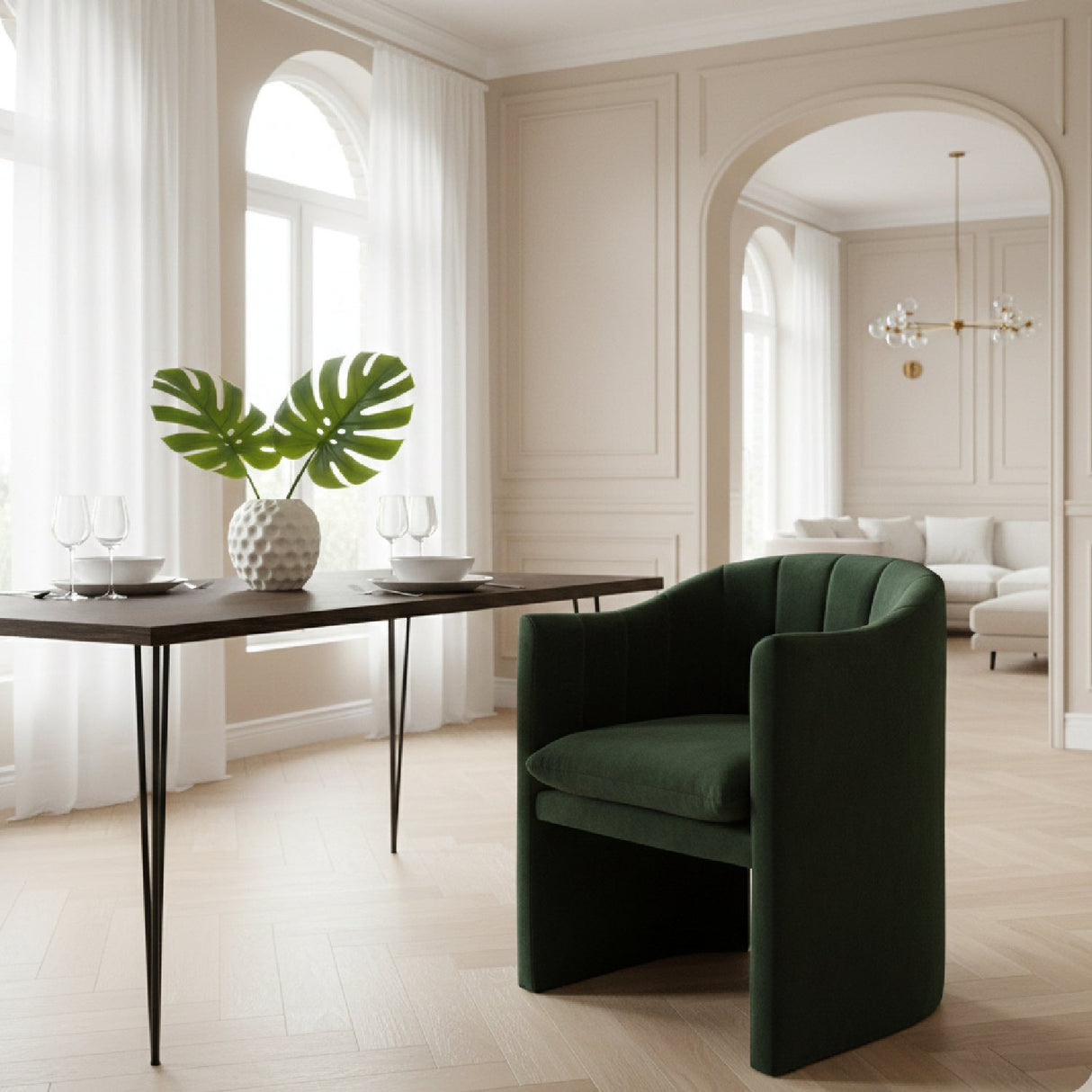 Velvet Curved Dining Chair – Danube – alternate view 32