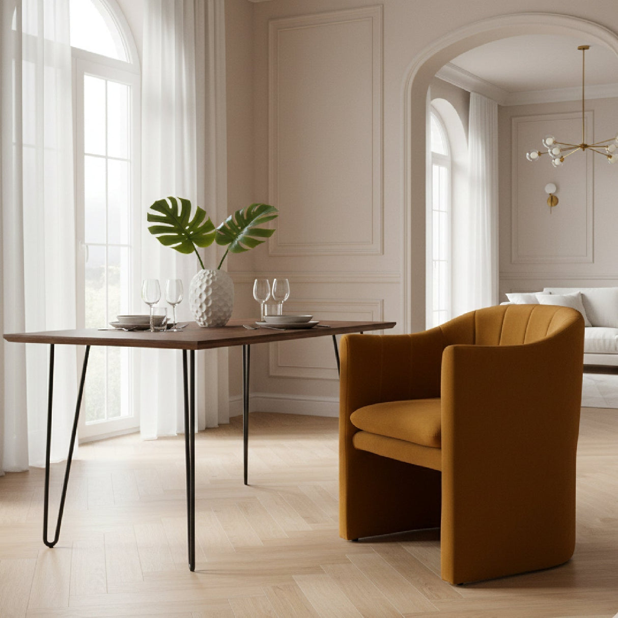 Velvet Curved Dining Chair – Danube – alternate view 21