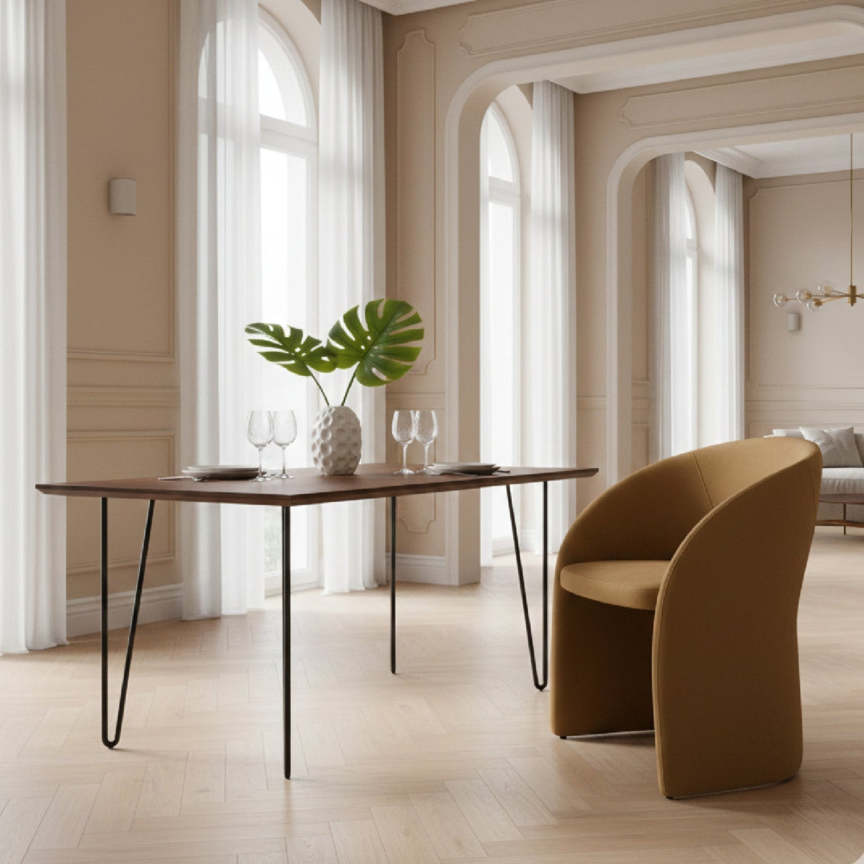 Art Deco Dining Chair – Brea – angled view