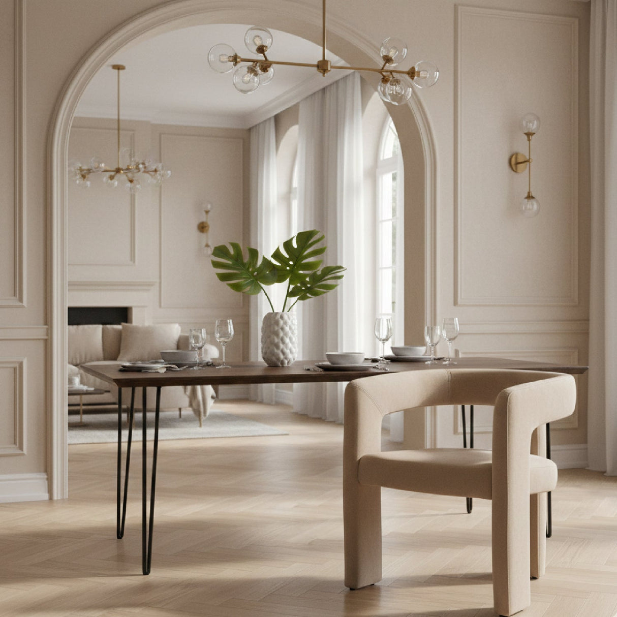 Curved Cut-Out Dining Chair – Cherish – angled view
