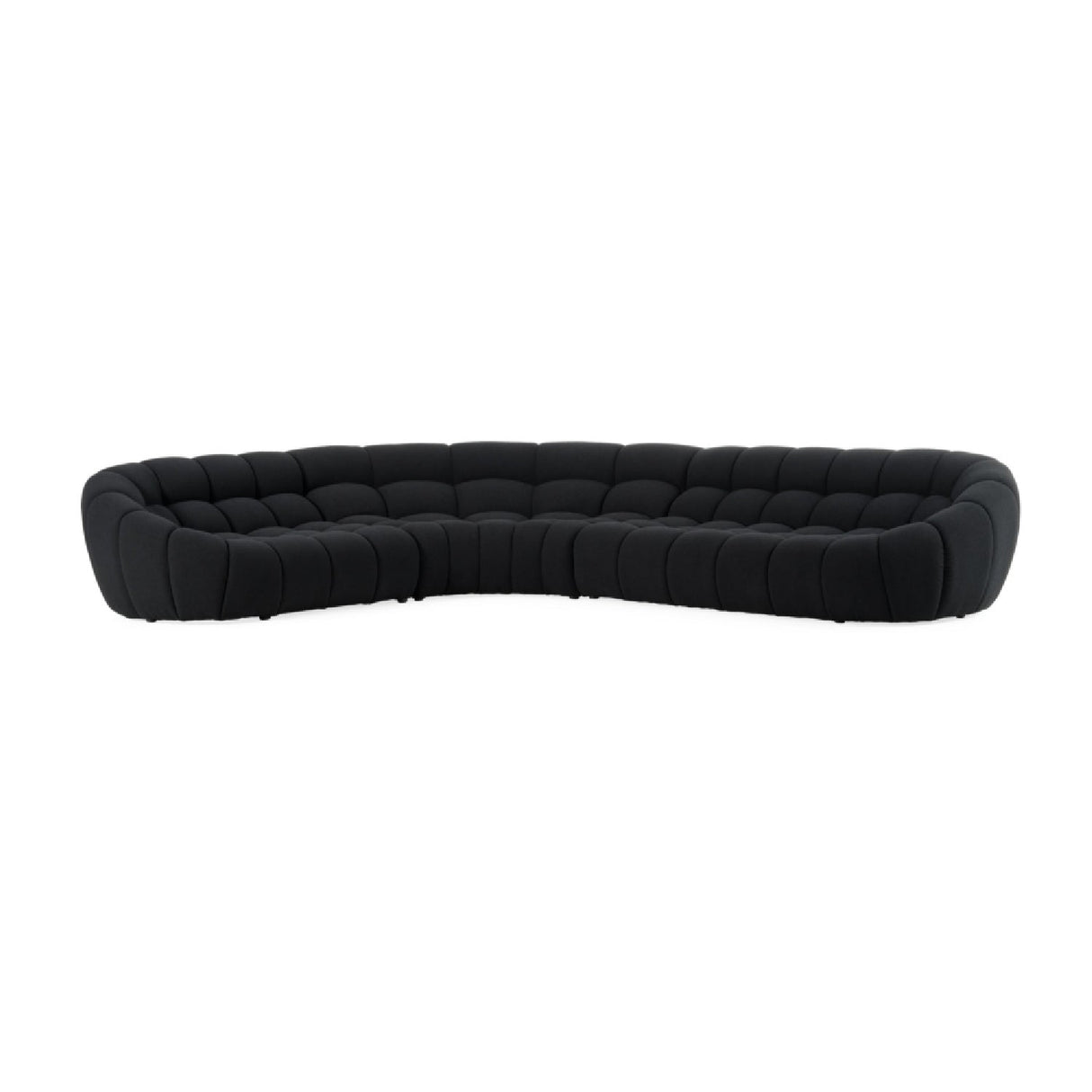 Black Tufted Sectional Sofa – Yolonda – front view