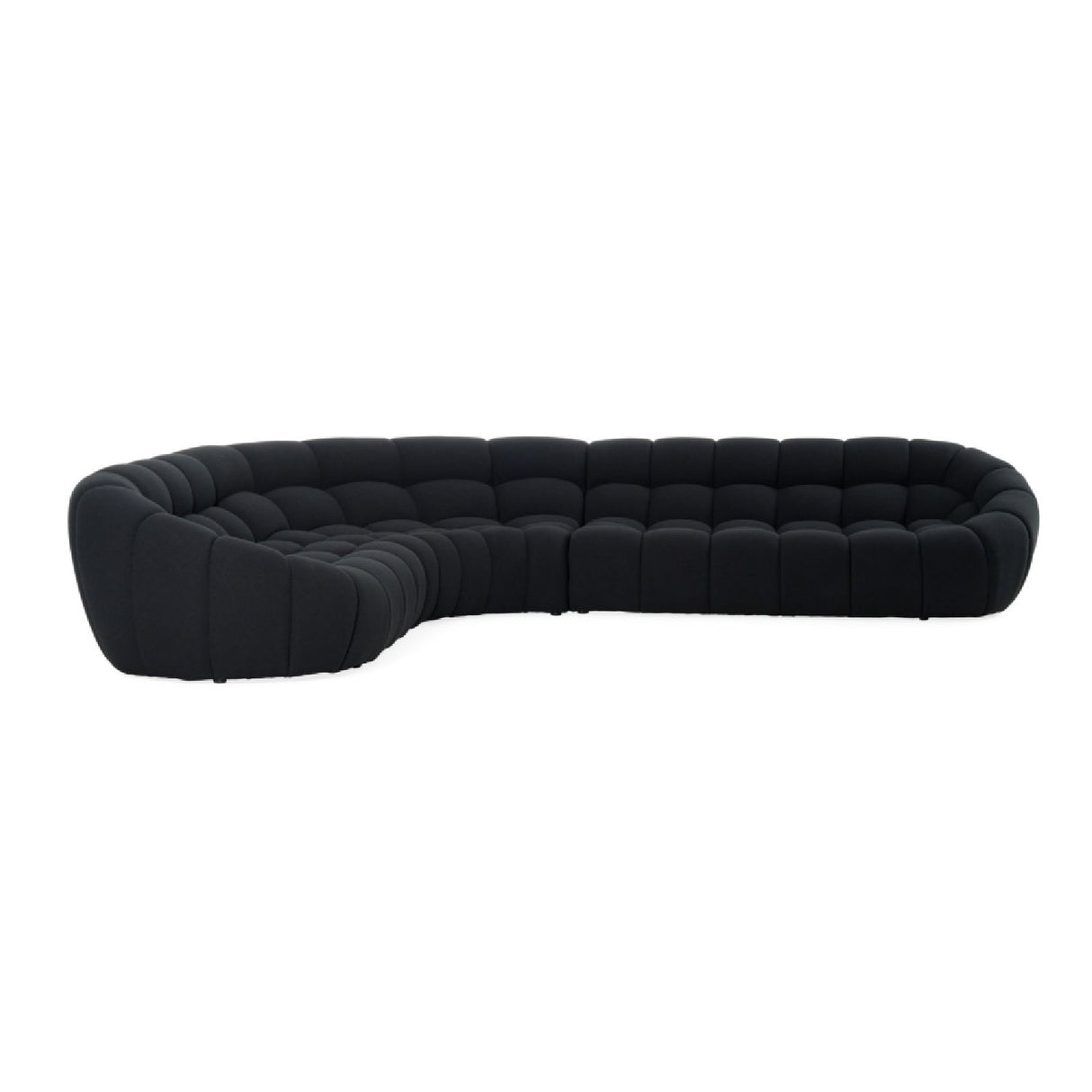 Black Tufted Sectional Sofa – Yolonda – side view