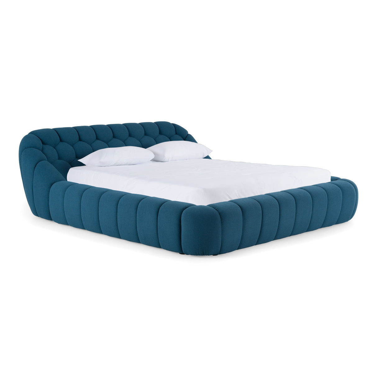 Blue Hexagonal Tufted Bed | OROA Modern Yolonda | Oroa.com
