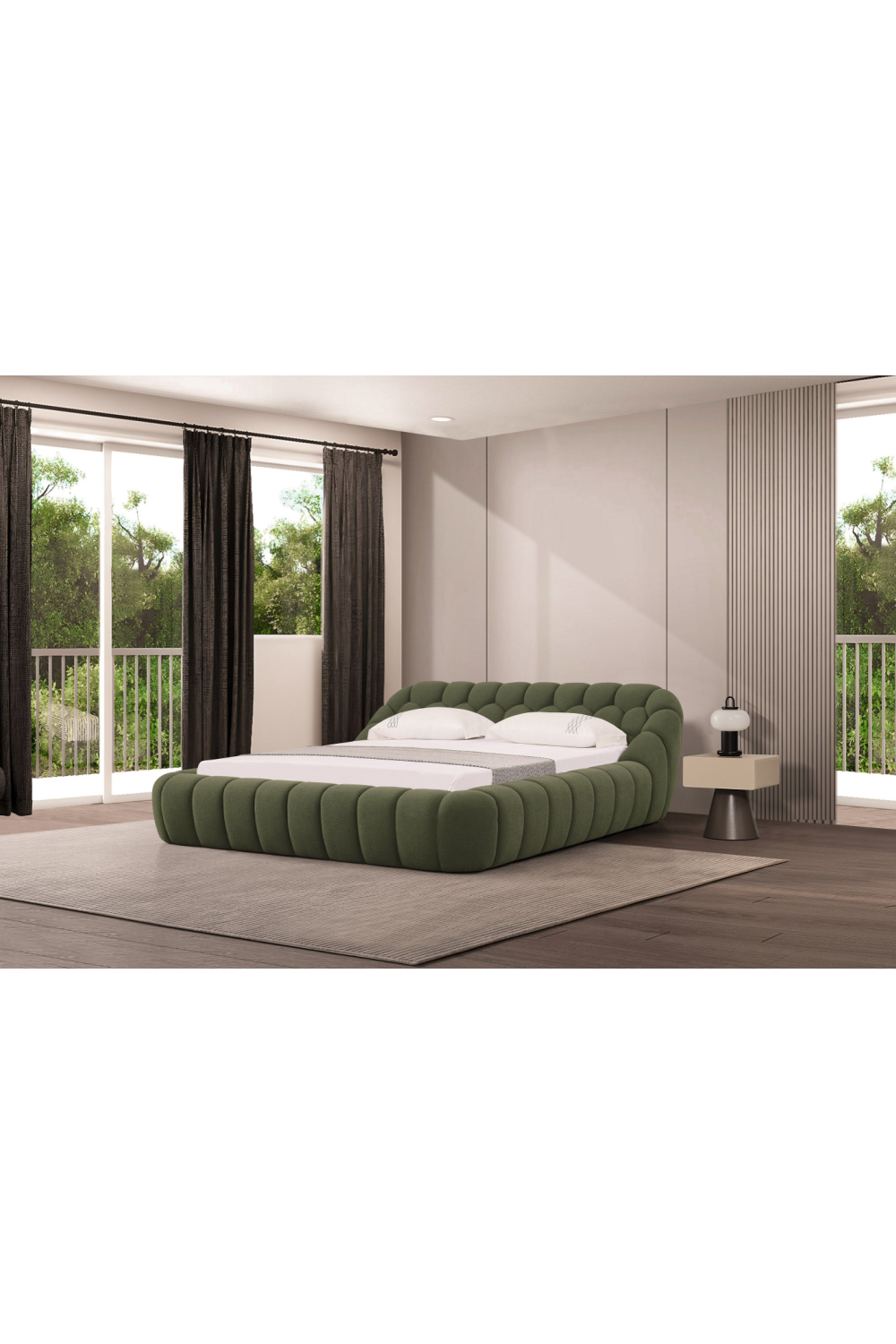 Hexagonal Tufted Queen Bed | OROA Modern Yolonda | Oroa.com