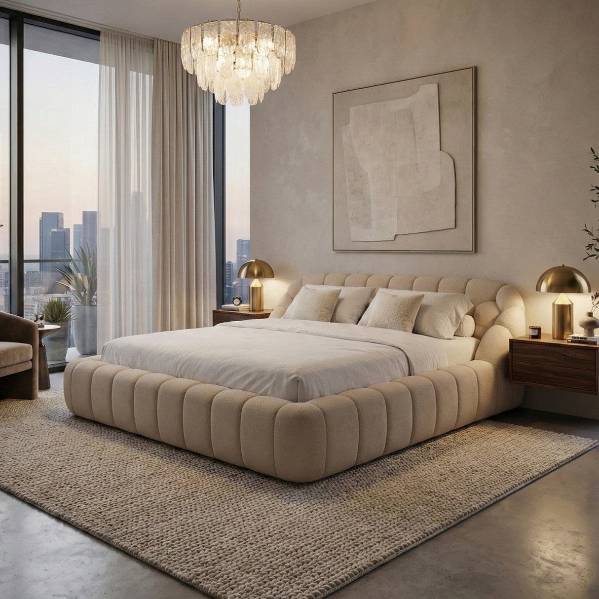 Hexagonal Tufted King Bed – Yolonda – alternate view 14