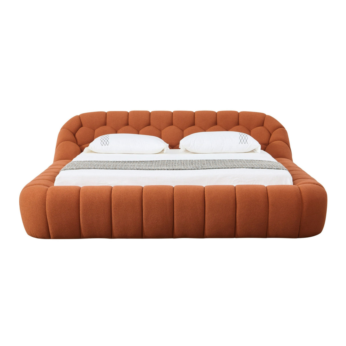 Orange Hexagonal Tufted Bed | OROA Modern Yolonda | Oroa.com