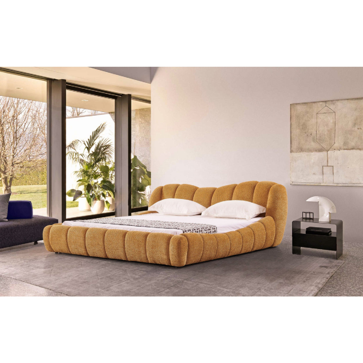 Upholstered Panel Camel Headboard Bed – Janine – alternate view 7