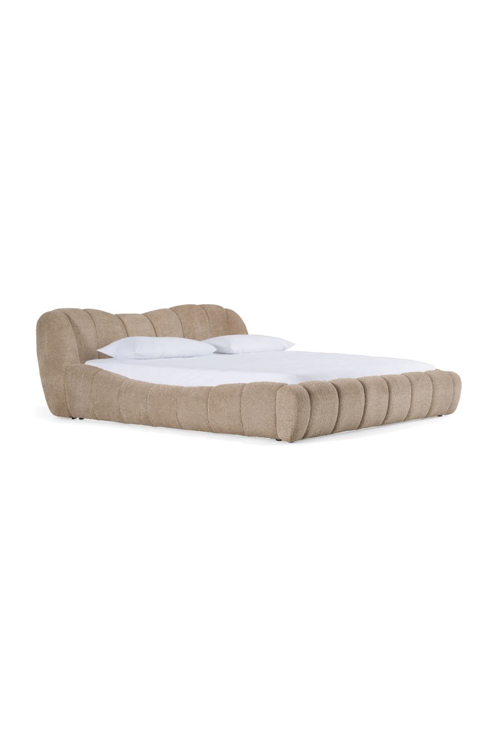 Tan Upholstered Panel Headboard Bed | OROA Modern Janine | Oroa.com