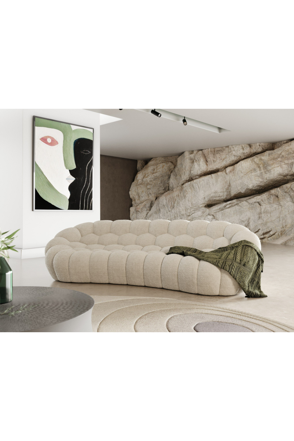 Hexagonal-Tufted Curved Sofa | Oroa.com