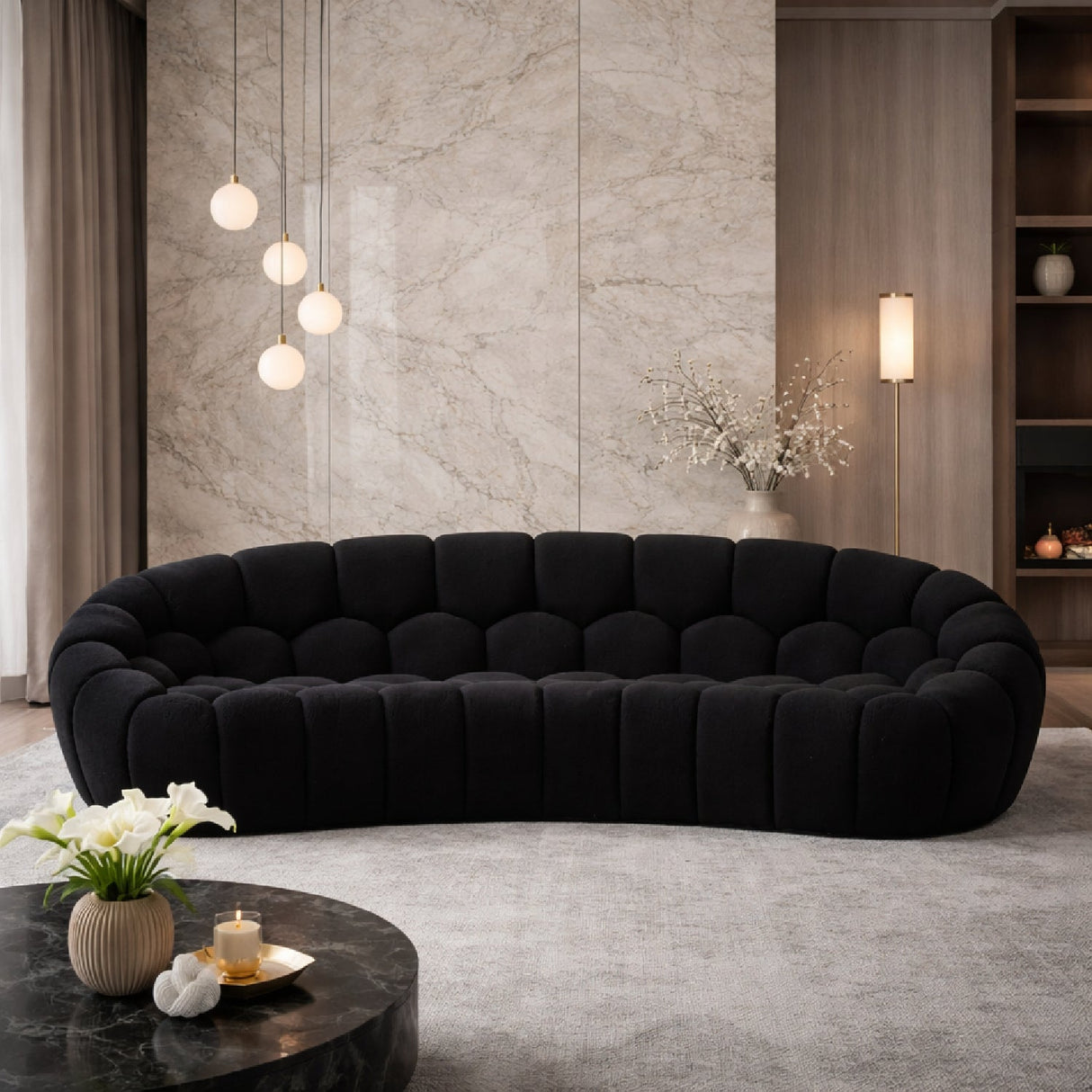 Hexagonal-Tufted Curved Sofa – Yolonda – alternate view 39
