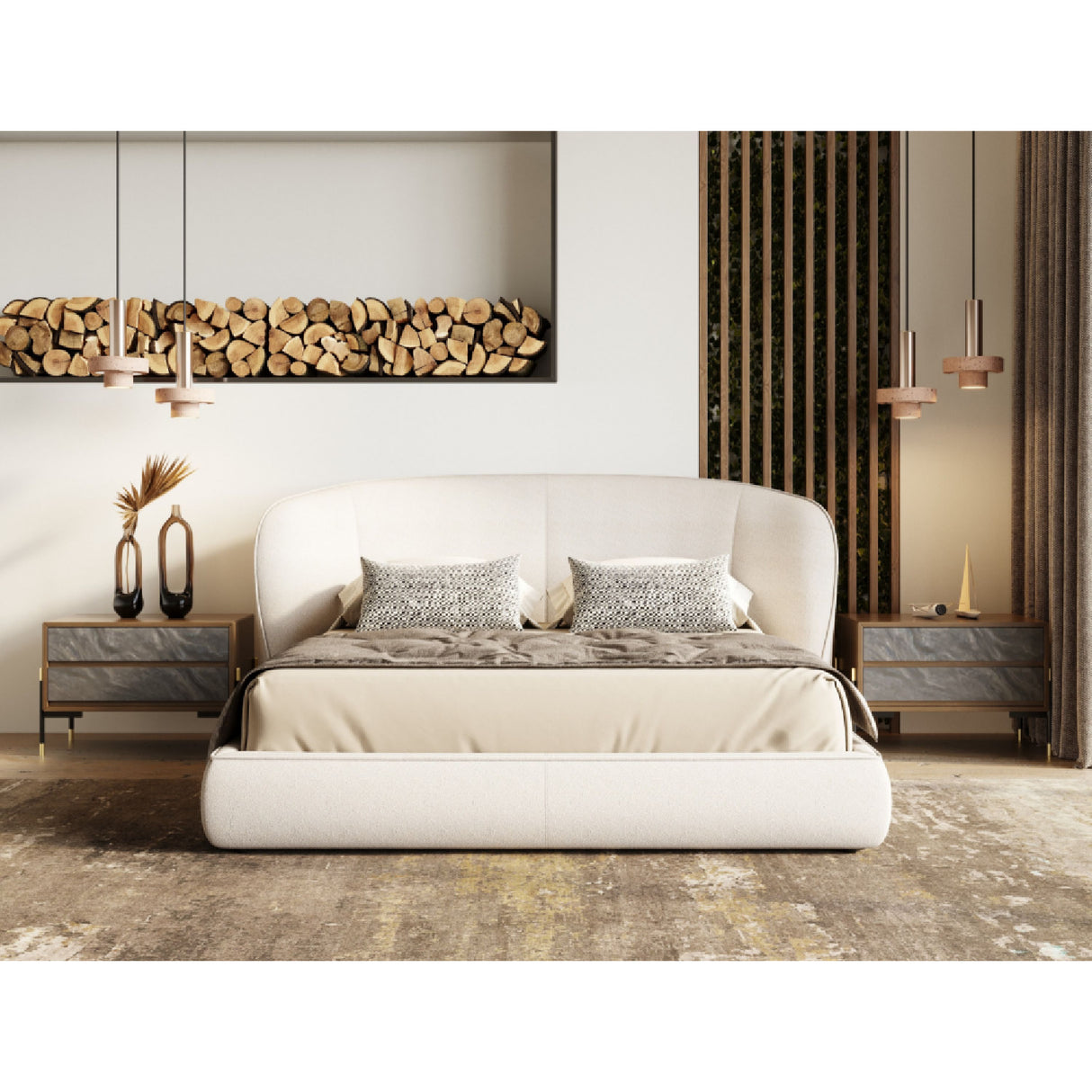 Fabric Upholstered Bed | OROA Modern Lambert | Oroa.com