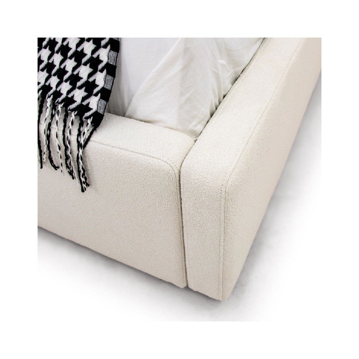 White Teddy Fabric Bed | OROA Modern Byrne | Oroa.com