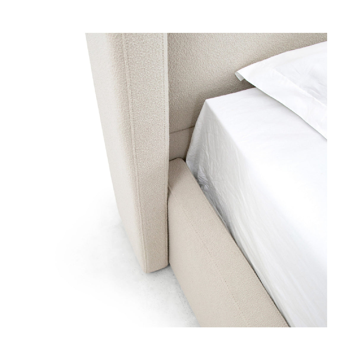 Beige Panel Headboard Bed | Oroa.com
