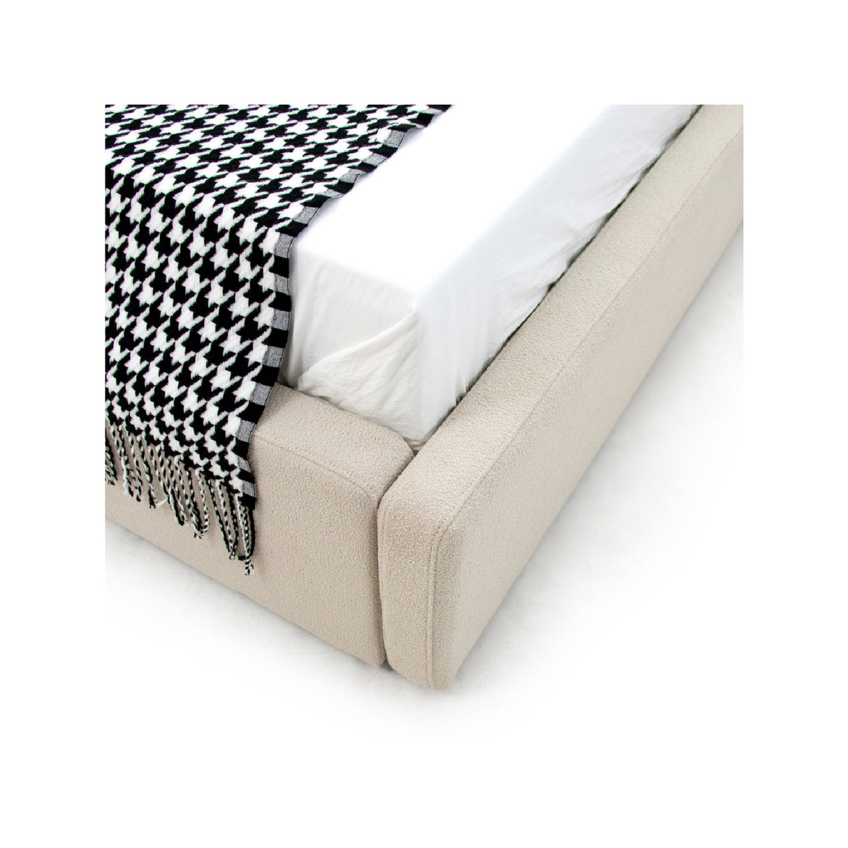 Beige Panel Headboard Bed | Oroa.com