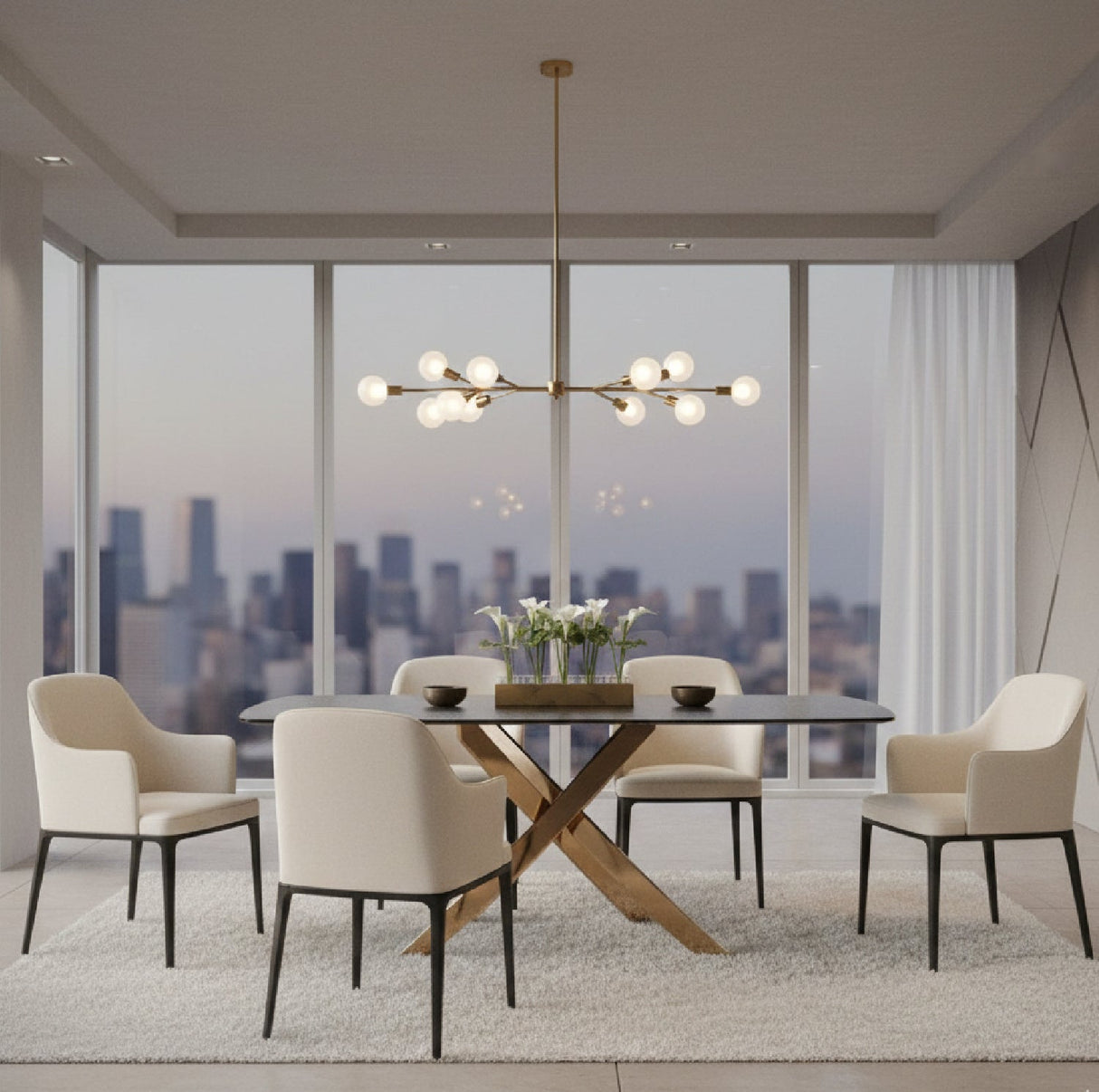 Textured Brown Glass Dining Table | Oroa.com