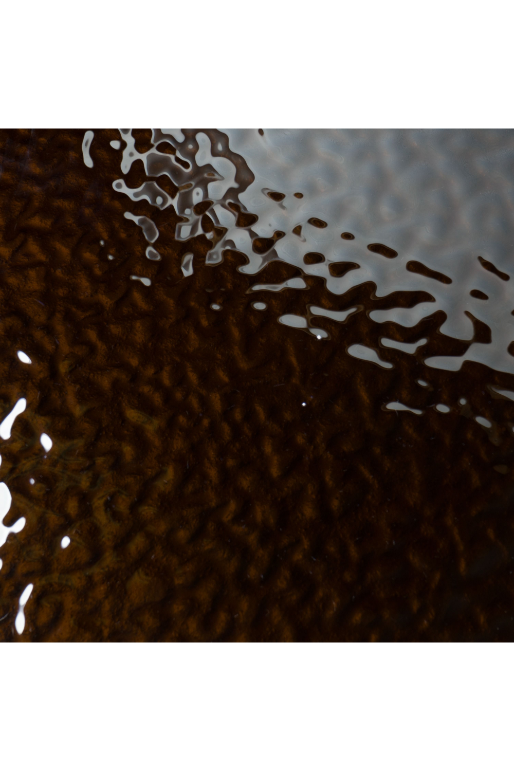 Textured Brown Glass Dining Table | OROA Modern Pyrite | Oroa.com