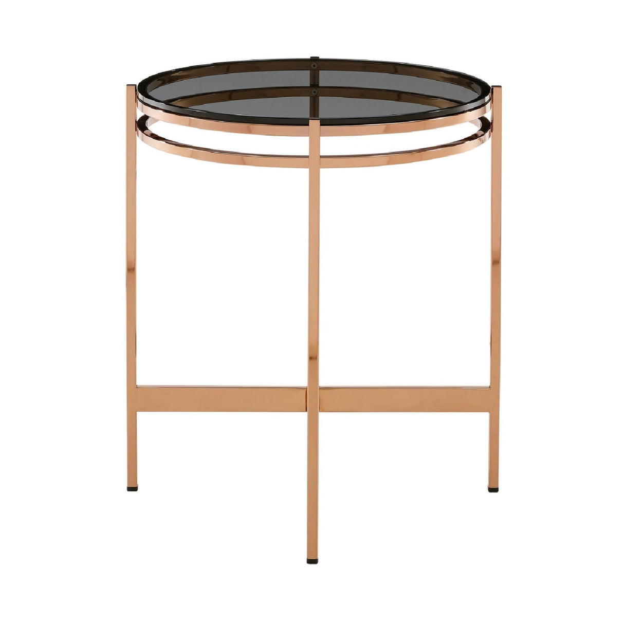 Smoked Glass Round End Table S – Bradford – front view