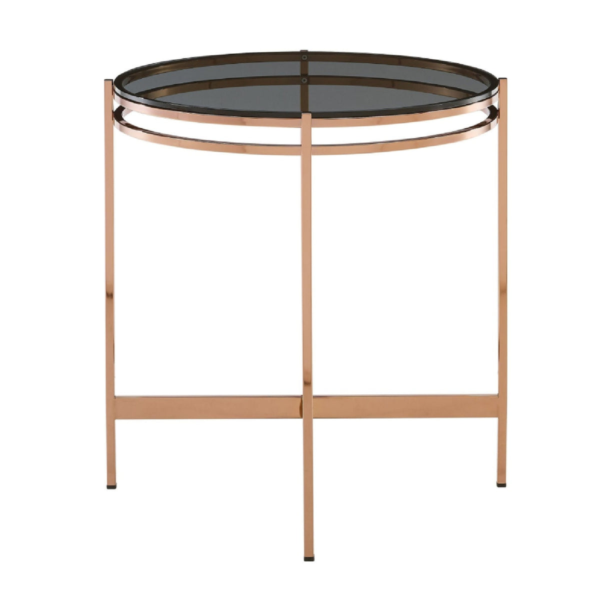 Smoked Glass Round End Table – Bradford – front view