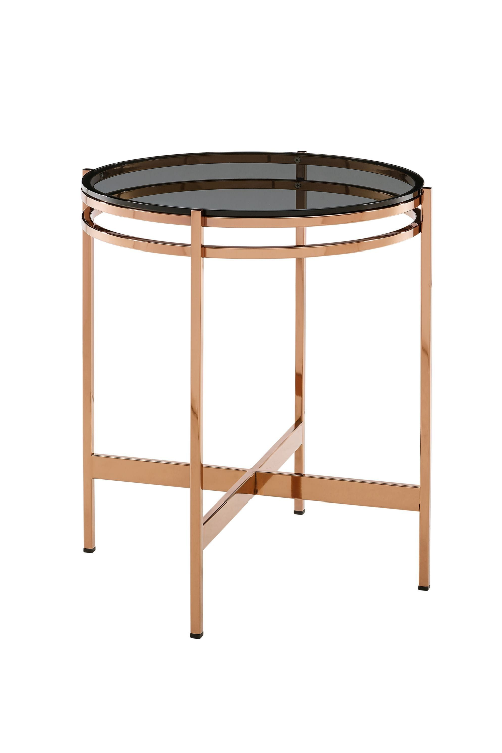 Smoked Glass Round End Table | OROA Modern Bradford | Oroa.com