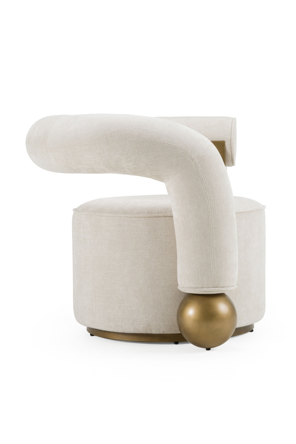 Antique Brass Beige Accent Chair | OROA Modern Tranquil | Oroa.com