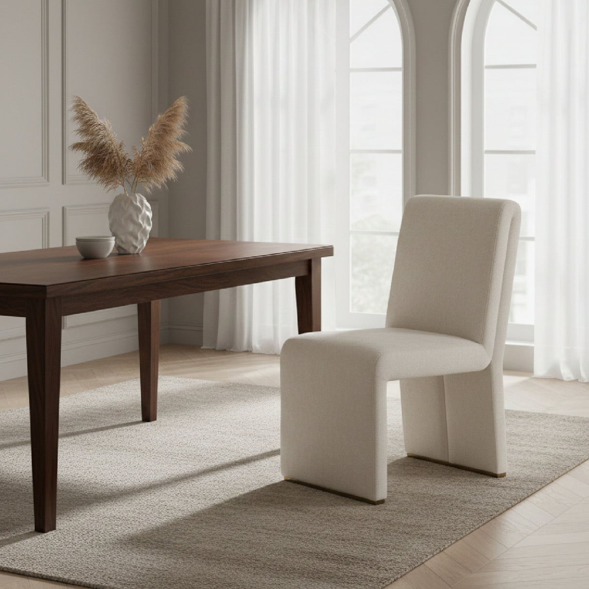 White Dining Side Chairs (2) – Bounty – angled view