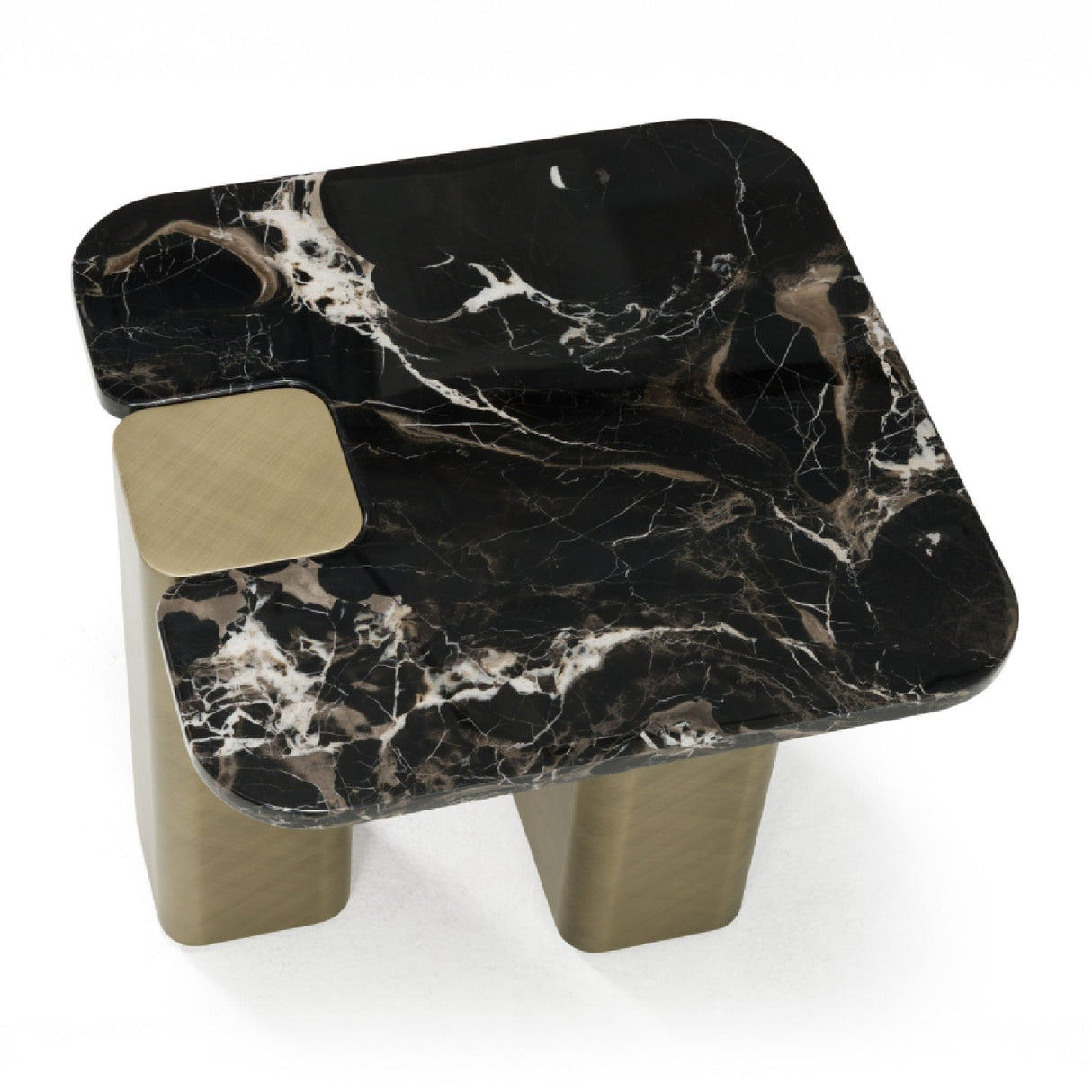 Black Marble End Table – Quest – rear view