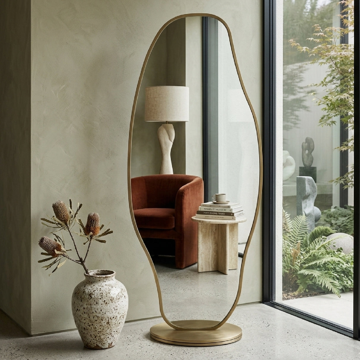 Antique Brass Freestanding Mirror | Oroa.com