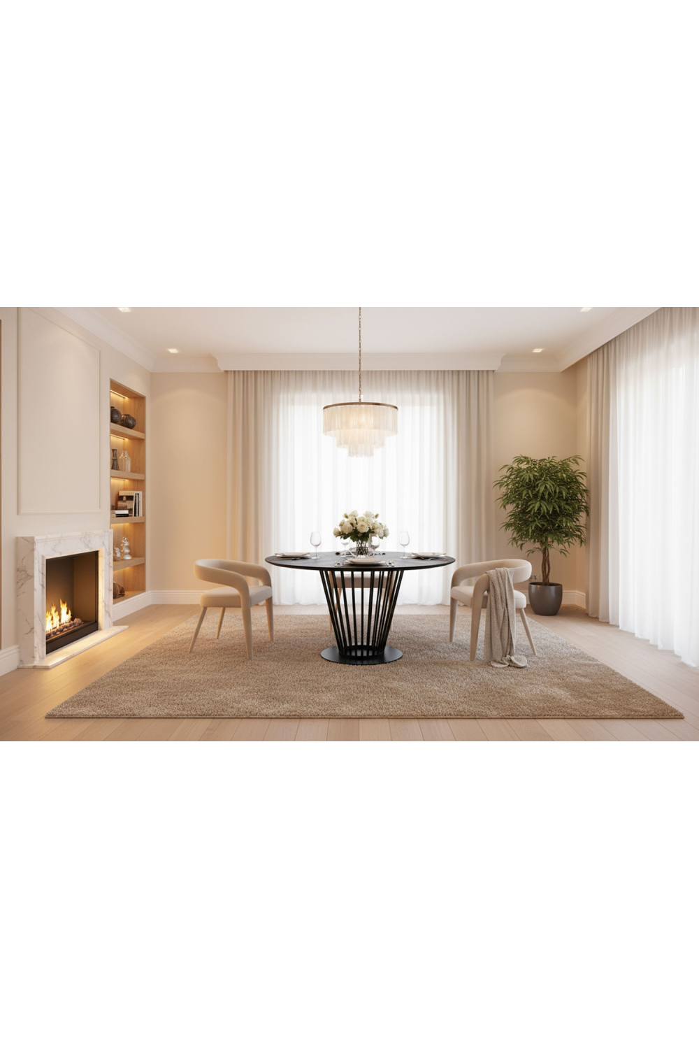 Black Oak Round Dining Table | Oroa.com