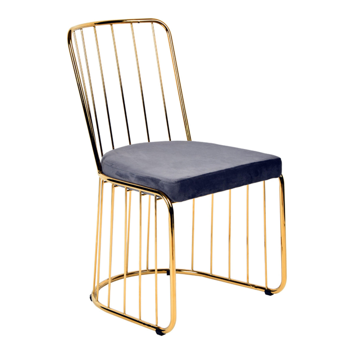 Gold Chrome Framed Dining Chairs (2) | OROA Modern Holly