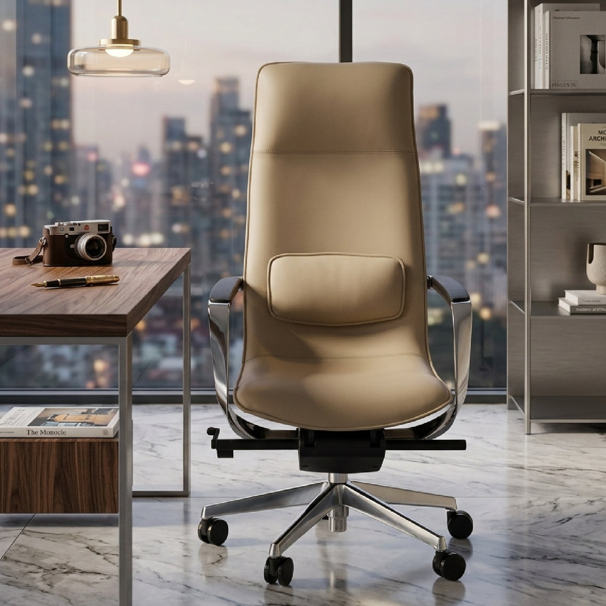 Beige High-Back Office Chair | Oroa.com