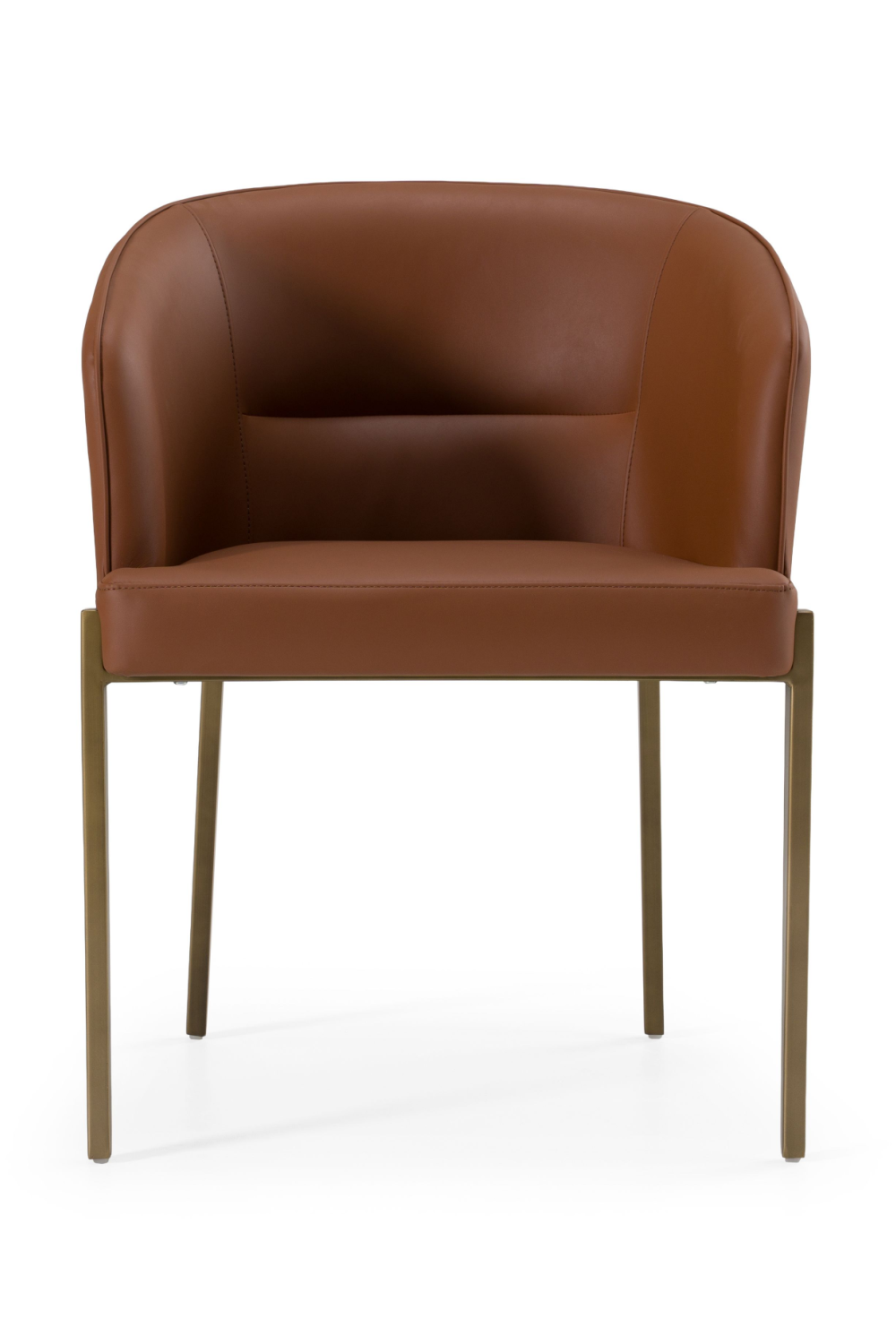Curved Brown Leather Dining Chair | OROA Modern Aragon | Oroa.com